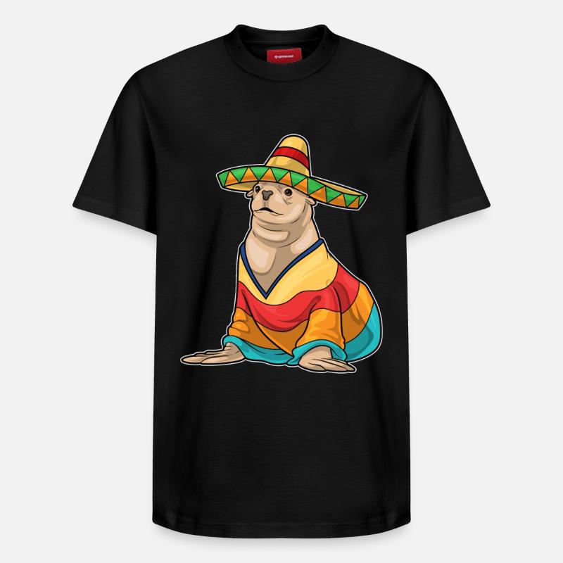 Chapeau mexicain de phoque - T-shirt unisexe décontracté en coton Supima – de SPREAD - noir