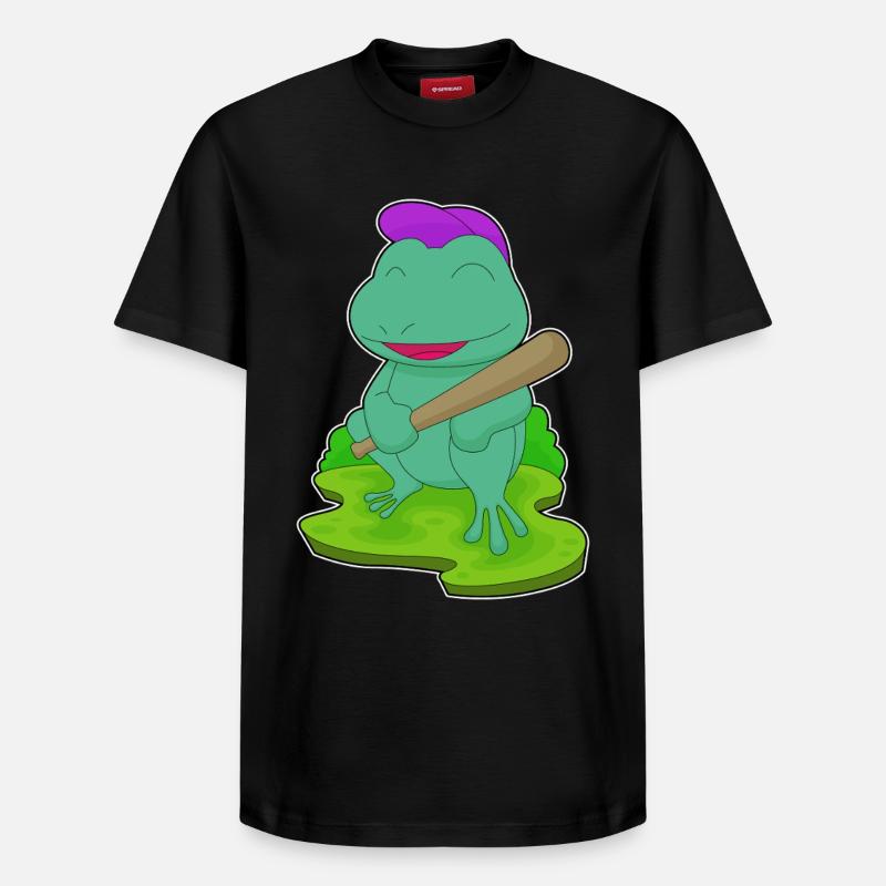 Grenouille Baseball Batte de Baseball - T-shirt unisexe décontracté en coton Supima – de SPREAD - noir