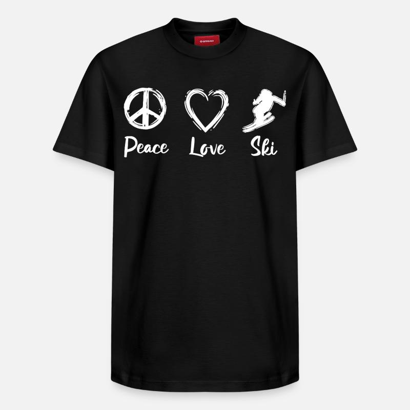 Peace Love Skis - T-shirt unisexe décontracté en coton Supima – de SPREAD - noir