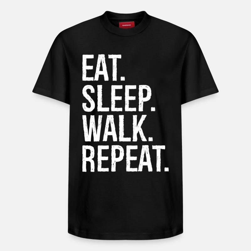 Manger Somnambule Marcher Répéter - T-shirt unisexe décontracté en coton Supima – de SPREAD - noir