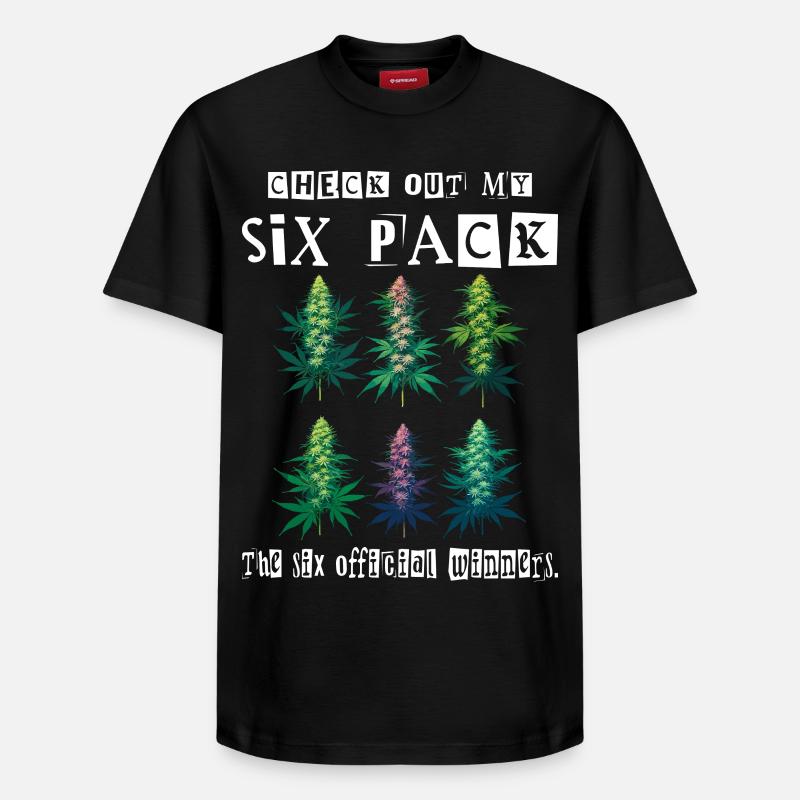 Cannabis Six Pack - T-shirt unisexe décontracté en coton Supima – de SPREAD - noir