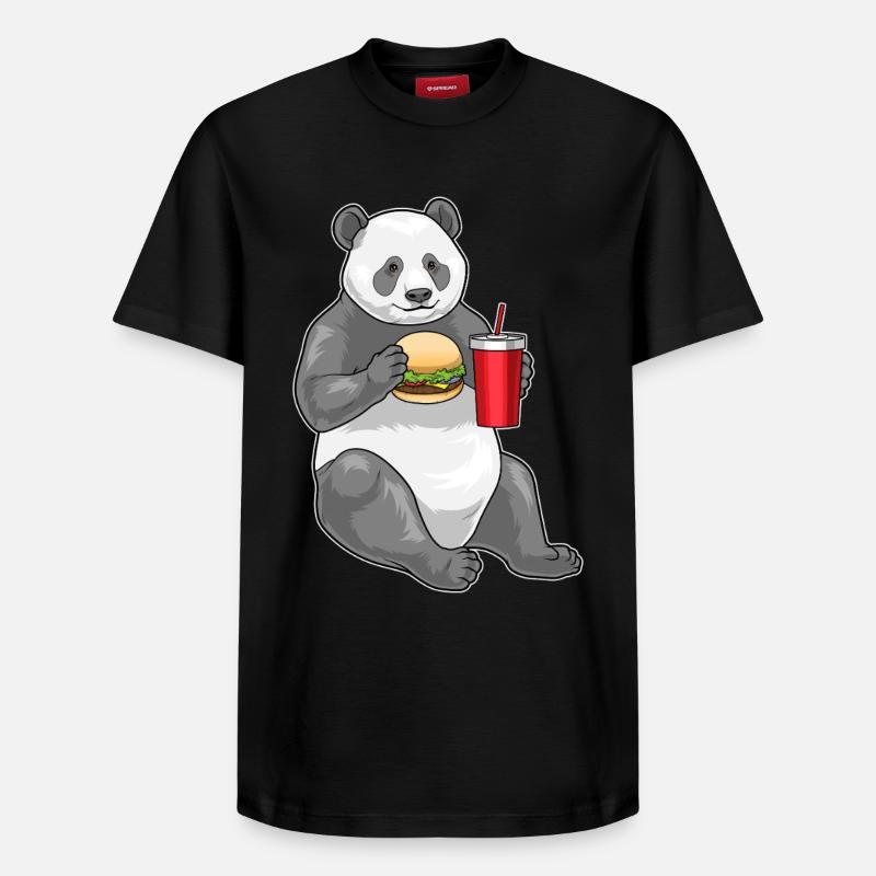 Panda Cheeseburger - T-shirt unisexe décontracté en coton Supima – de SPREAD - noir