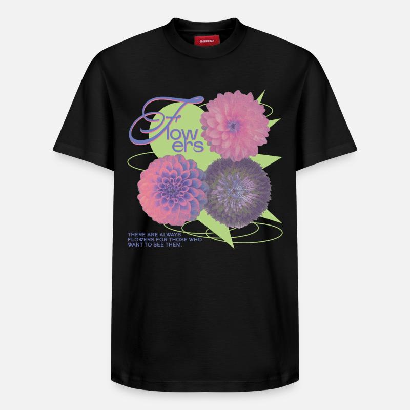 Floral Vision Statement - Relaxed Unisex Supima Cotton T-Shirt – by SPREAD - black