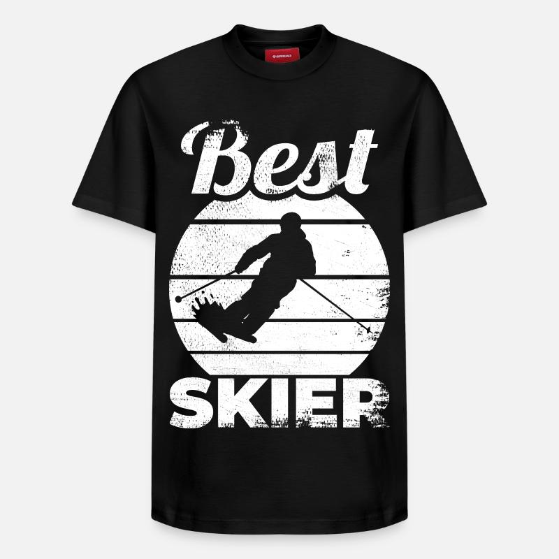 Bester Skifahrer - Relaxed Unisex Supima Cotton T-Shirt – von SPREAD - Schwarz