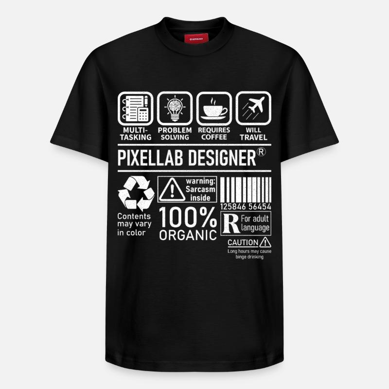 Pixellab Designer multi tasking problem solving - Relaxed Unisex Supima Cotton T-Shirt – von SPREAD - Schwarz