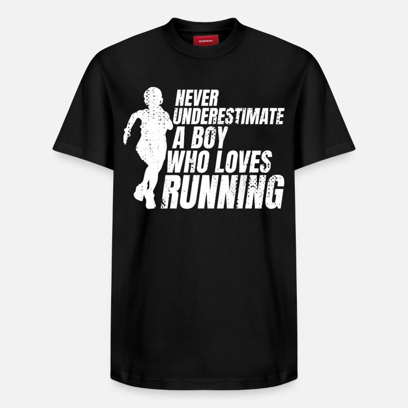 Garçon coureur drôle - T-shirt unisexe décontracté en coton Supima – de SPREAD - noir