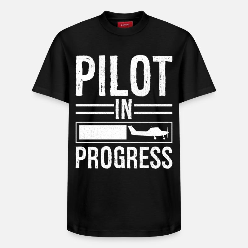 Pilot In progress - Relaxed Unisex Supima Cotton T-Shirt – von SPREAD - Schwarz