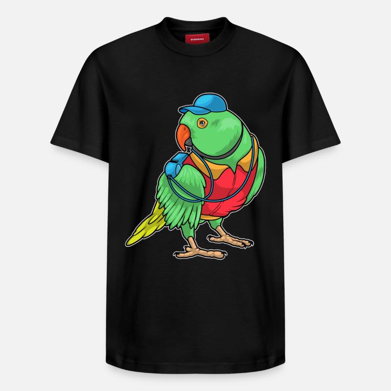 Sifflet d’arbitre Parrot - T-shirt unisexe décontracté en coton Supima – de SPREAD - noir