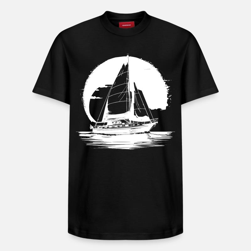 Dessin de voile - T-shirt unisexe décontracté en coton Supima – de SPREAD - noir