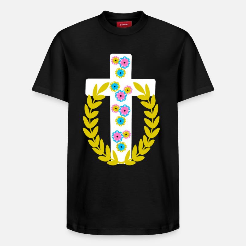 Croix Croix de Jésus - T-shirt unisexe décontracté en coton Supima – de SPREAD - noir