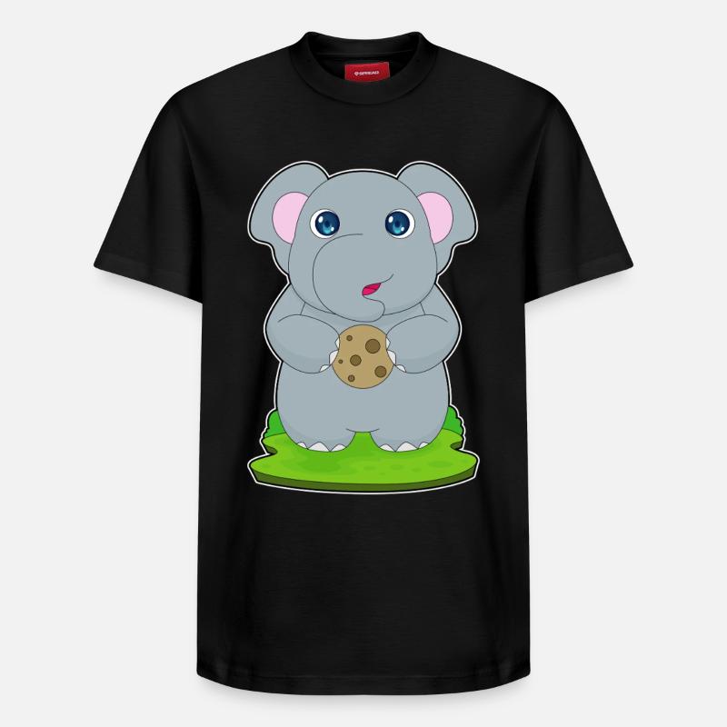 Elefant Cookie - Relaxed Unisex Supima Cotton T-Shirt – von SPREAD - Schwarz