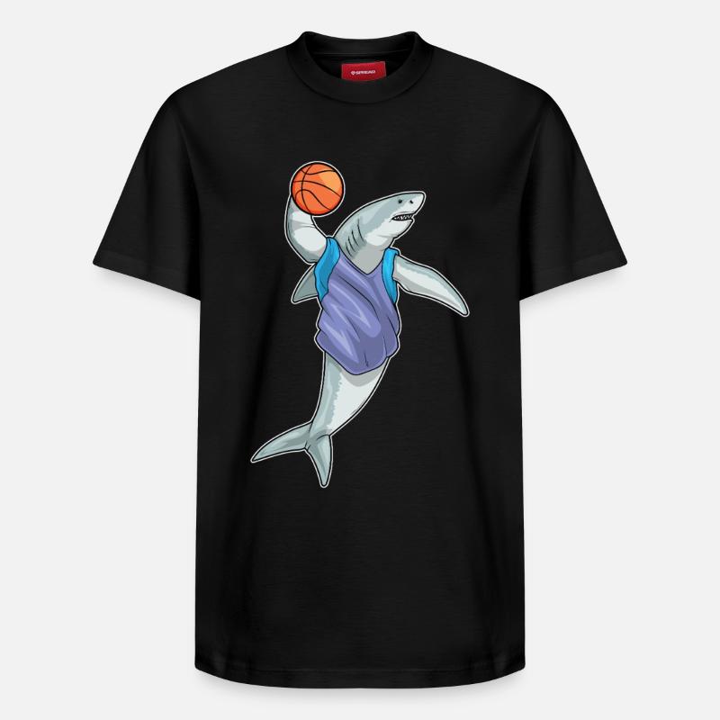 Requin Basketteur Basketteur - T-shirt unisexe décontracté en coton Supima – de SPREAD - noir