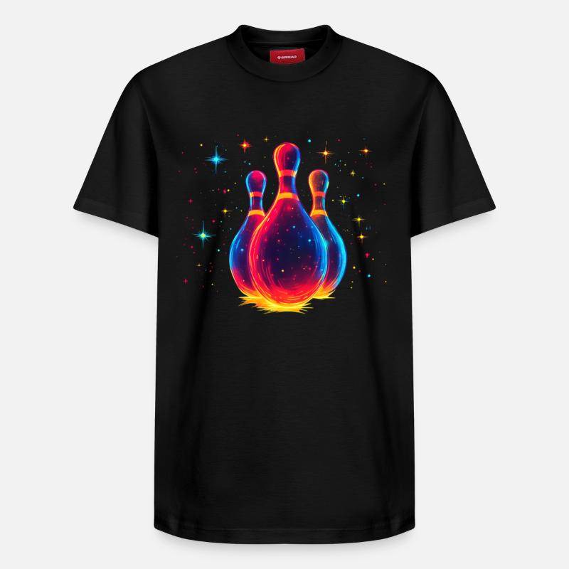 Bowling à l’ancienne - T-shirt unisexe décontracté en coton Supima – de SPREAD - noir