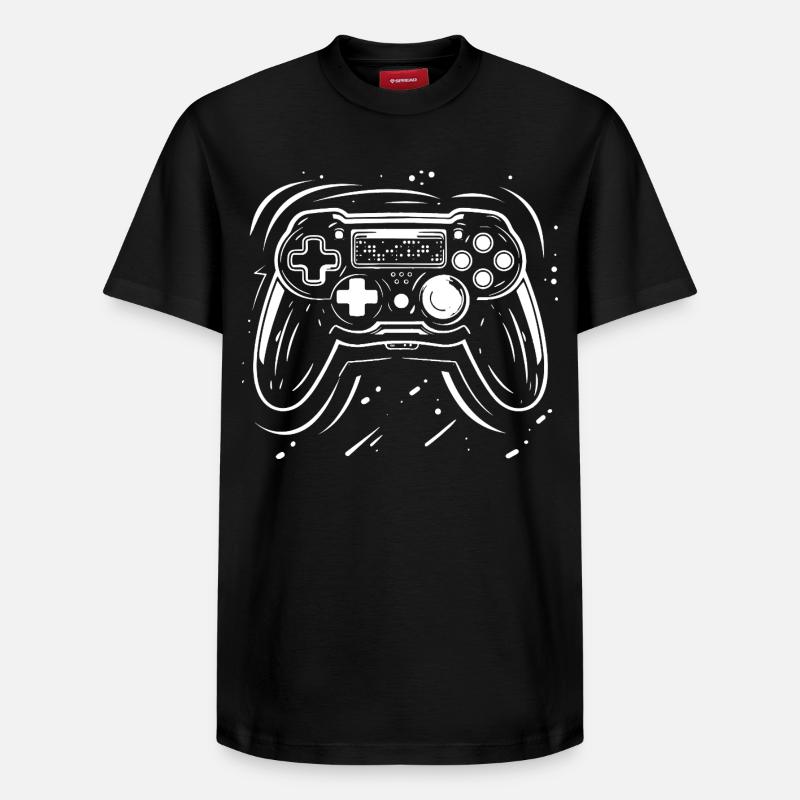 Gaming Controller Drawing - Relaxed Unisex Supima Cotton T-Shirt – by SPREAD - black