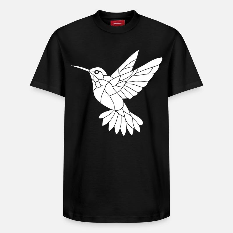White Hummingbird - Relaxed Unisex Supima Cotton T-Shirt – by SPREAD - black