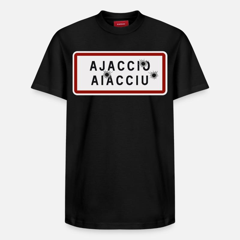 Panneau Ajaccio - T-shirt unisexe décontracté en coton Supima – de SPREAD - noir