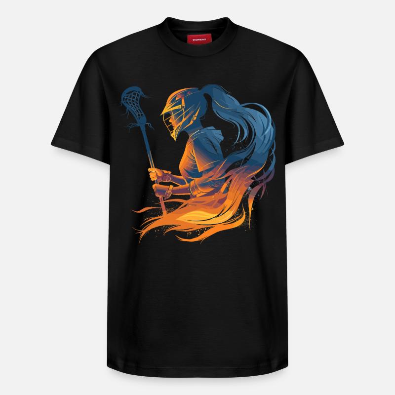 Lacrosse Mädchen Vaporwave - Relaxed Unisex Supima Cotton T-Shirt – von SPREAD - Schwarz