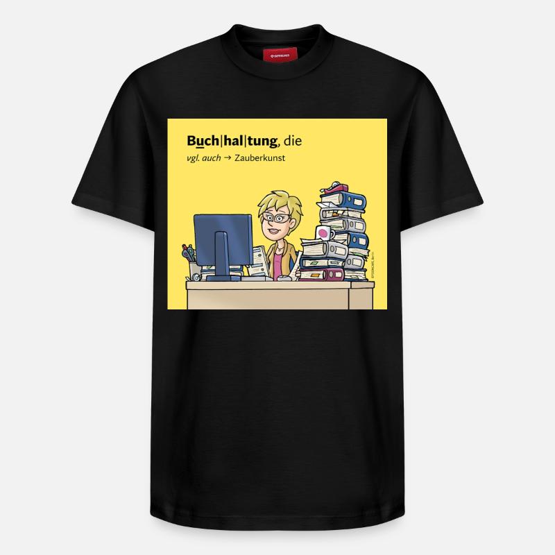 Buchhalterin, Comicfigur - Relaxed Unisex Supima Cotton T-Shirt – von SPREAD - Schwarz