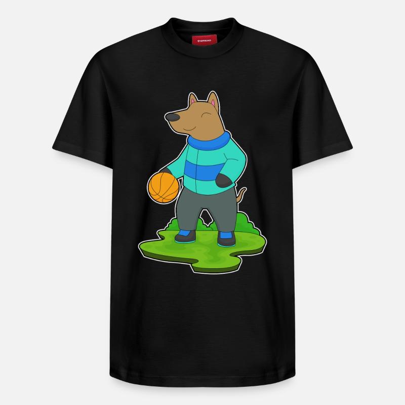 Chien Basketteur Basketteur - T-shirt unisexe décontracté en coton Supima – de SPREAD - noir