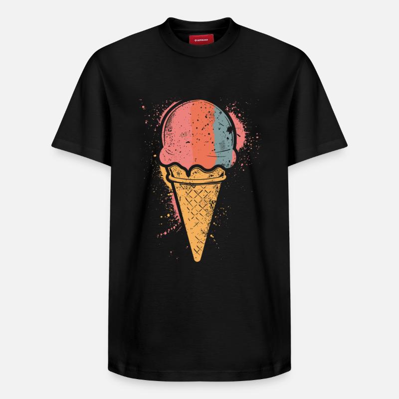 Glace rétro - T-shirt unisexe décontracté en coton Supima – de SPREAD - noir