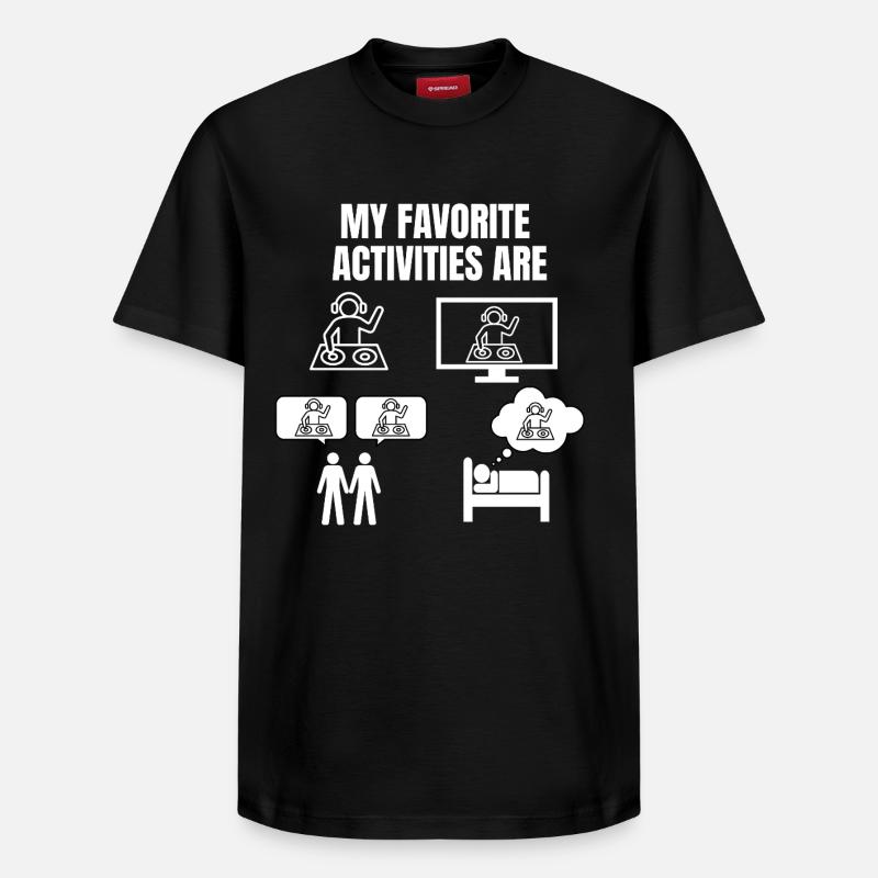 DJ - MY FAVORITE ACTIVITIES - T-shirt unisexe décontracté en coton Supima – de SPREAD - noir