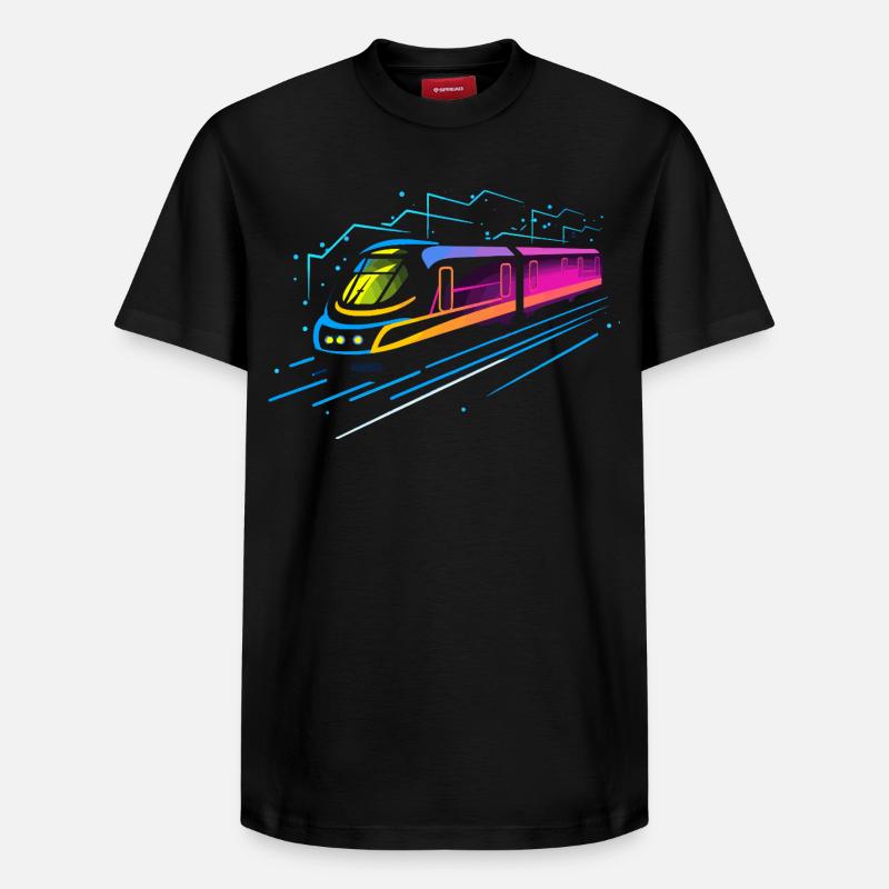 Train Cartoon Look - T-shirt unisexe décontracté en coton Supima – de SPREAD - noir