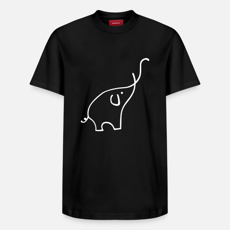 Éléphant - T-shirt unisexe décontracté en coton Supima – de SPREAD - noir