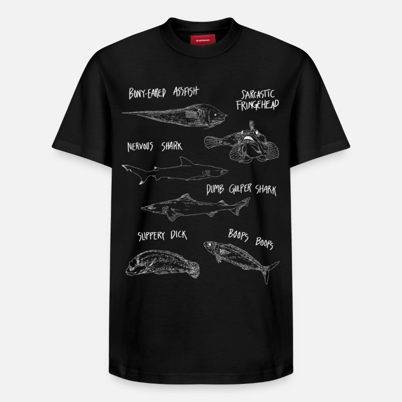DRÔLE de POISSON - T-shirt unisexe décontracté en coton Supima – de SPREAD - noir