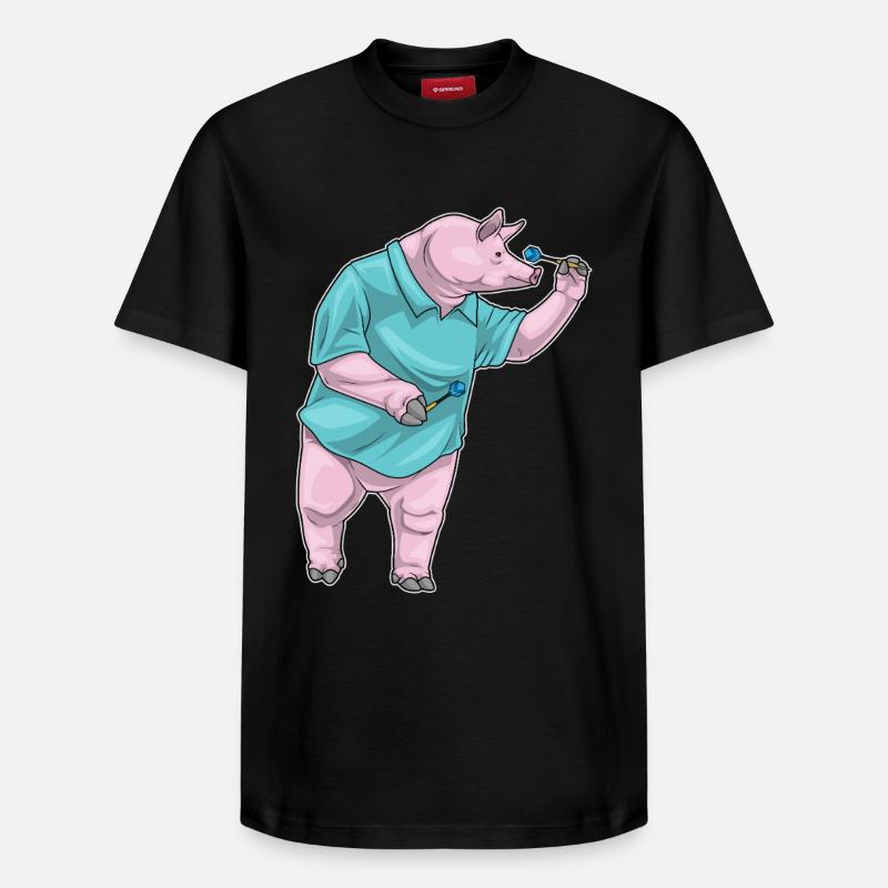 Fléchette cochon Fléchette - T-shirt unisexe décontracté en coton Supima – de SPREAD - noir