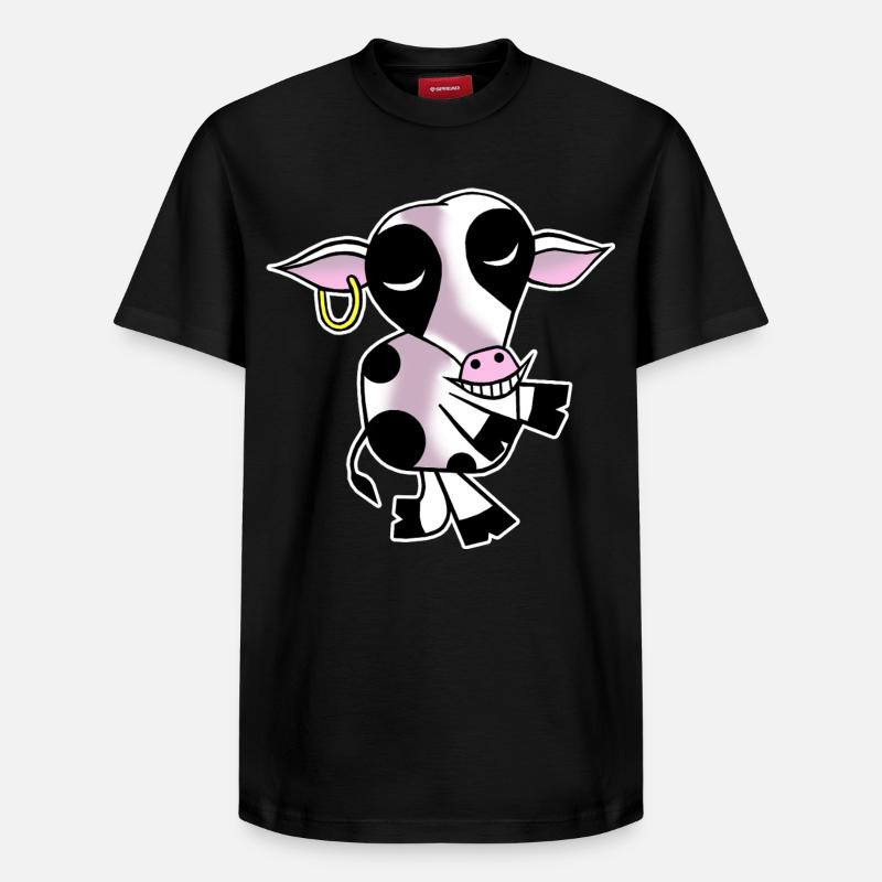Vache d’accueil - T-shirt unisexe décontracté en coton Supima – de SPREAD - noir