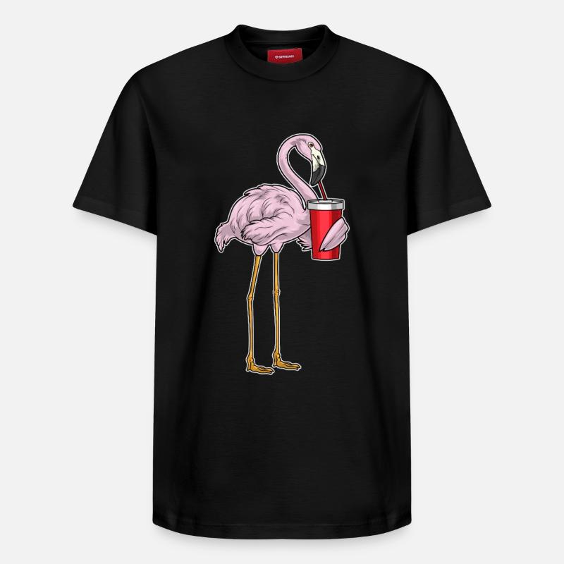 Boisson Flamingo - T-shirt unisexe décontracté en coton Supima – de SPREAD - noir