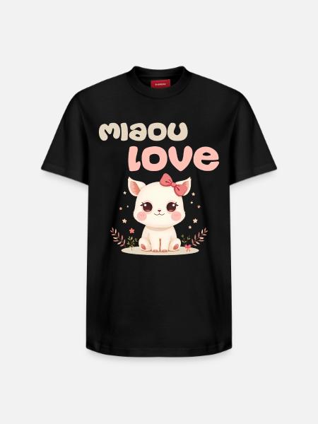 Meow Love Character by Helfspawn - Relaxed Unisex Supima Cotton T-Shirt – by SPREAD - black
