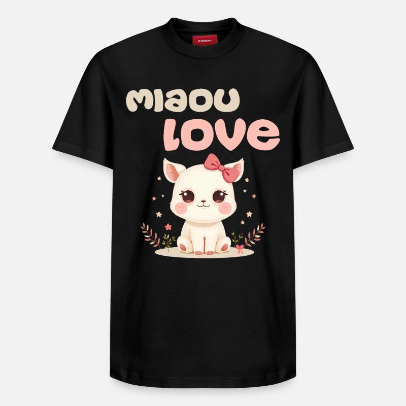 Meow Love Character von Helfspawn - Relaxed Unisex Supima Cotton T-Shirt – von SPREAD - Schwarz