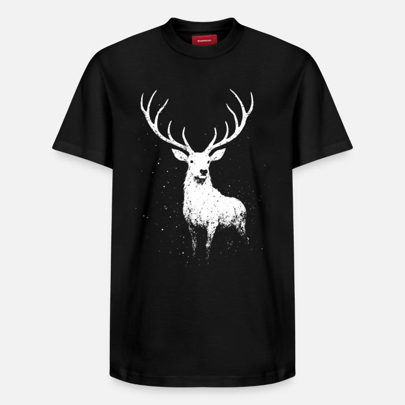 Cerf majestueux - T-shirt unisexe décontracté en coton Supima – de SPREAD - noir