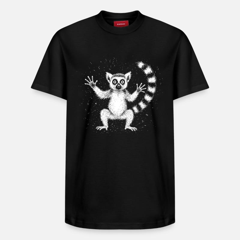 Lemur - Relaxed Unisex Supima Cotton T-Shirt – von SPREAD - Schwarz