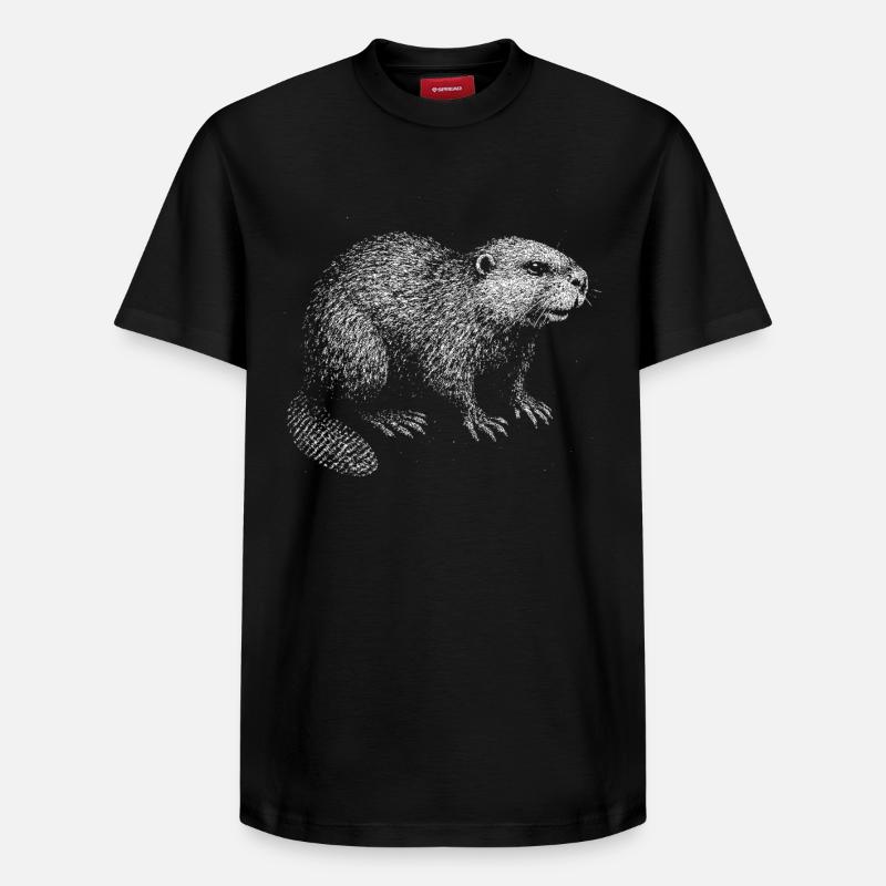 Un castor - T-shirt unisexe décontracté en coton Supima – de SPREAD - noir