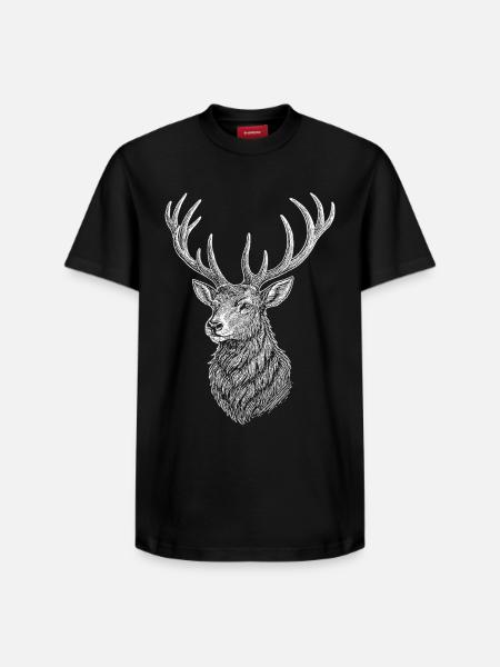 Deer - Relaxed Unisex Supima Cotton T-Shirt – by SPREAD - black