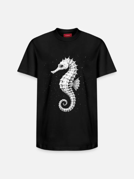Seepferdchen - Relaxed Unisex Supima Cotton T-Shirt – von SPREAD - Schwarz