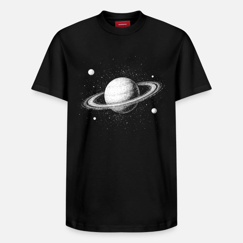 Cosmic Saturn Magic - Relaxed Unisex Supima Cotton T-Shirt – by SPREAD - black
