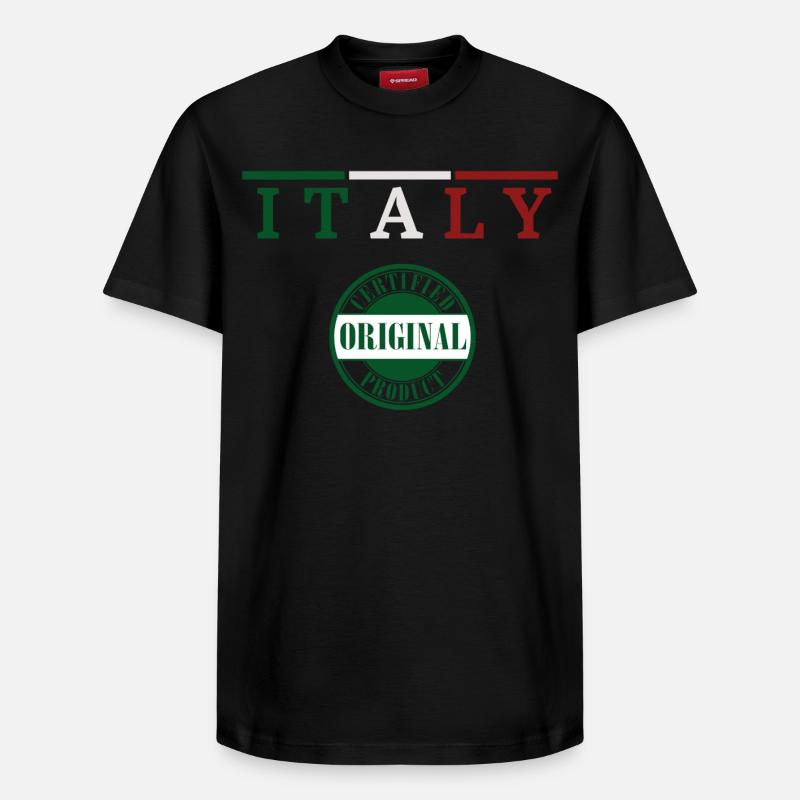 Fierté italienne, drapeau de l’Italie - T-shirt unisexe décontracté en coton Supima – de SPREAD - noir