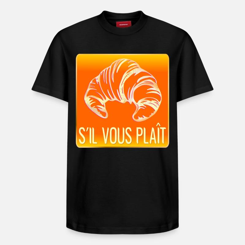 CROISSANT S'IL VOUS PLAIT - T-shirt unisexe décontracté en coton Supima – de SPREAD - noir
