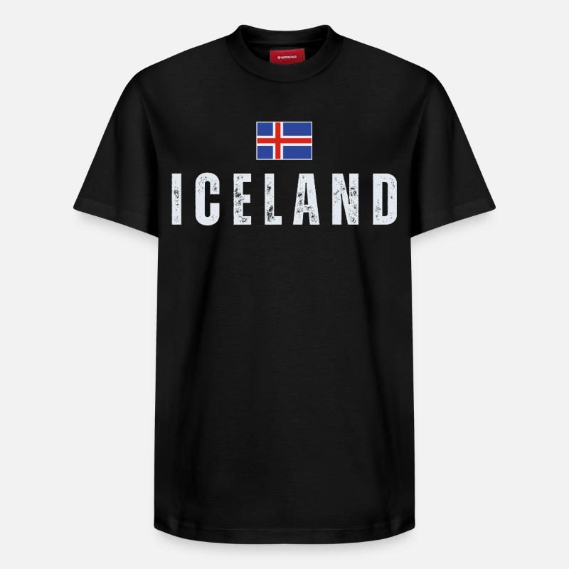 Fierté islandaise, drapeau islandais - T-shirt unisexe décontracté en coton Supima – de SPREAD - noir