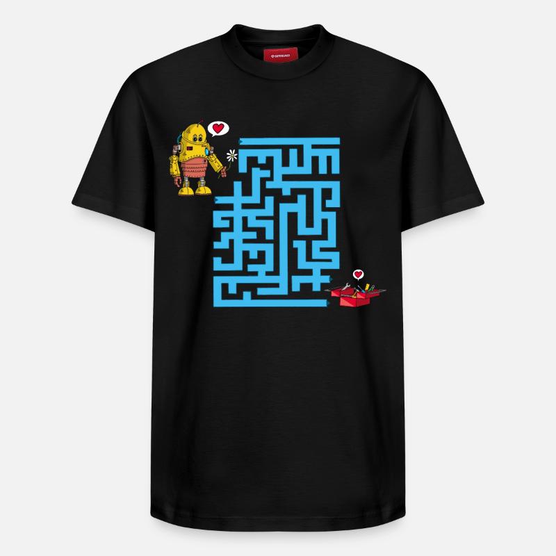Le labyrinthe de l'amour - T-shirt unisexe décontracté en coton Supima – de SPREAD - noir