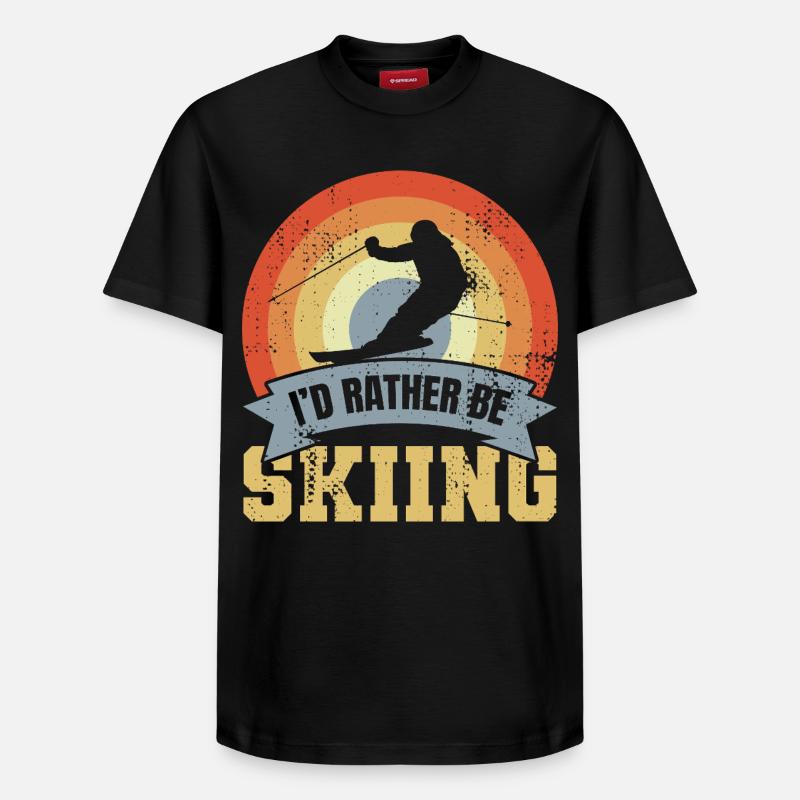 Le dicton du skieur - T-shirt unisexe décontracté en coton Supima – de SPREAD - noir