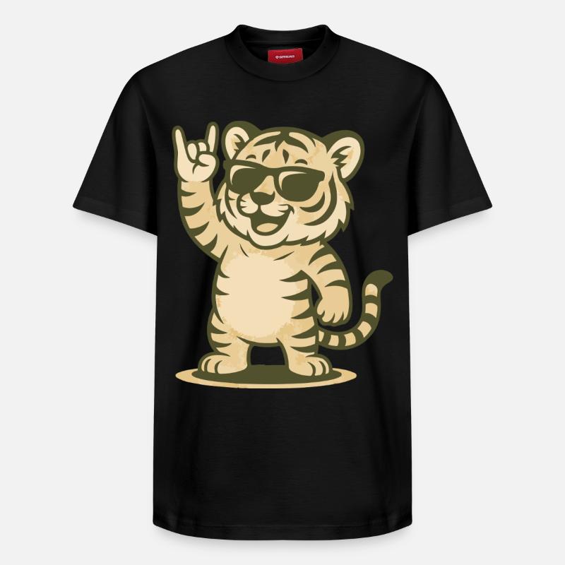 Tigre Rock’n’Roar - T-shirt unisexe décontracté en coton Supima – de SPREAD - noir