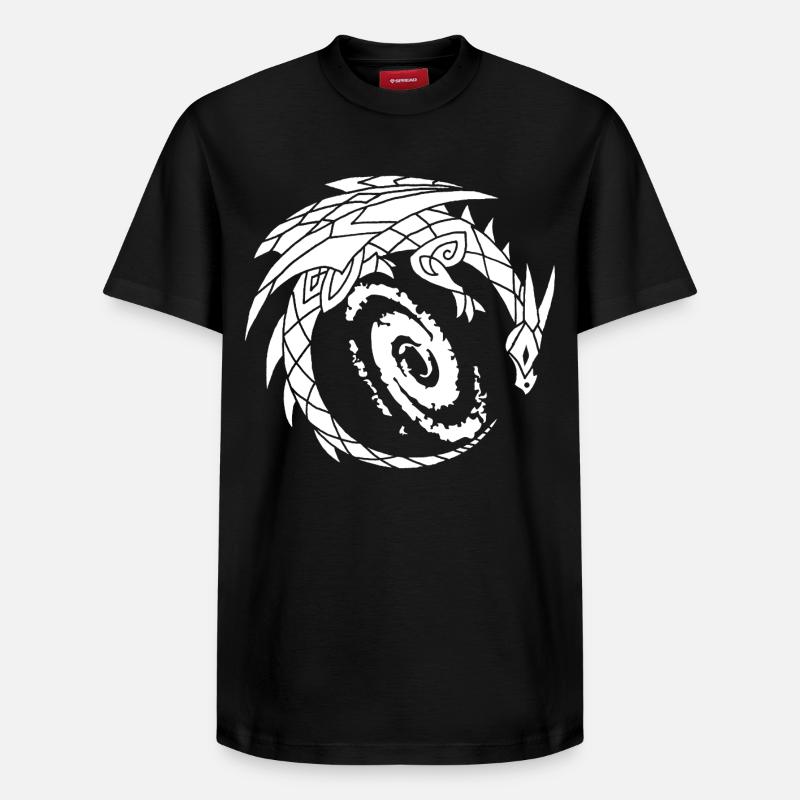Dragon et galaxie - T-shirt unisexe décontracté en coton Supima – de SPREAD - noir
