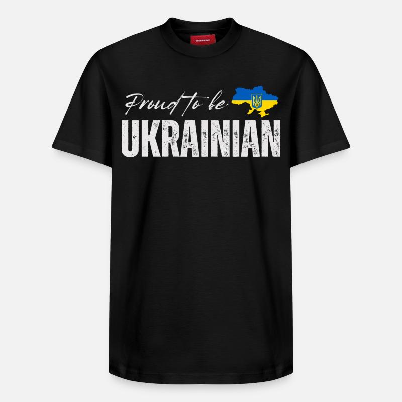 Fier Ukrainien, j’adore l’Ukraine - T-shirt unisexe décontracté en coton Supima – de SPREAD - noir