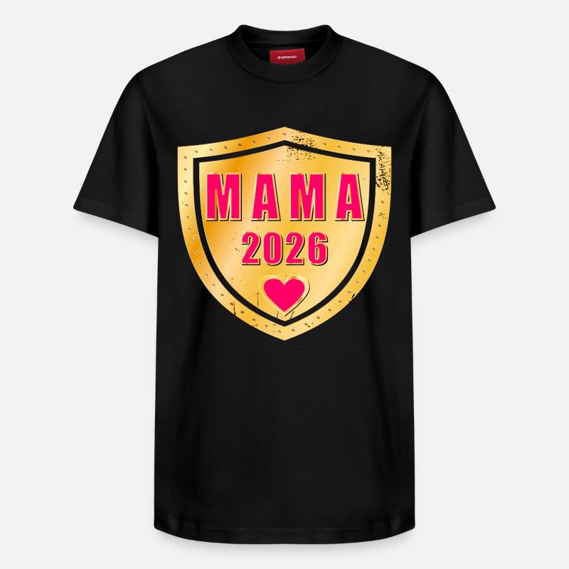 GROSSESSE 2026 MUM - T-shirt unisexe décontracté en coton Supima – de SPREAD - noir