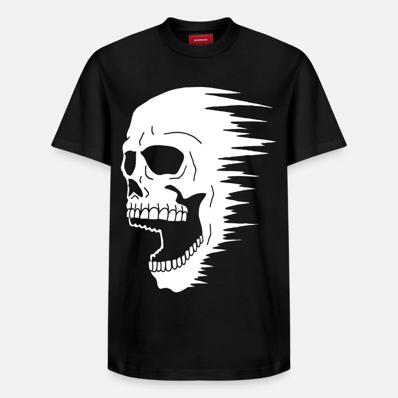 Crâne et vitesse - T-shirt unisexe décontracté en coton Supima – de SPREAD - noir