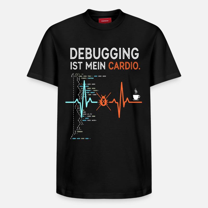 Debugging ist mein Cardio - Computer Nerd - Relaxed Unisex Supima Cotton T-Shirt – von SPREAD - Schwarz